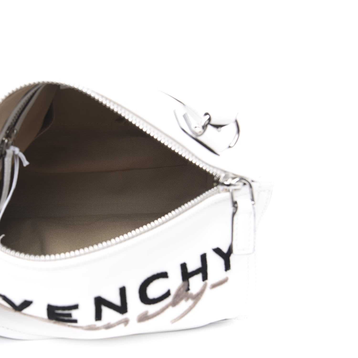 Givenchy Calfskin Velvet Logo Small Pandora White 5 of 9