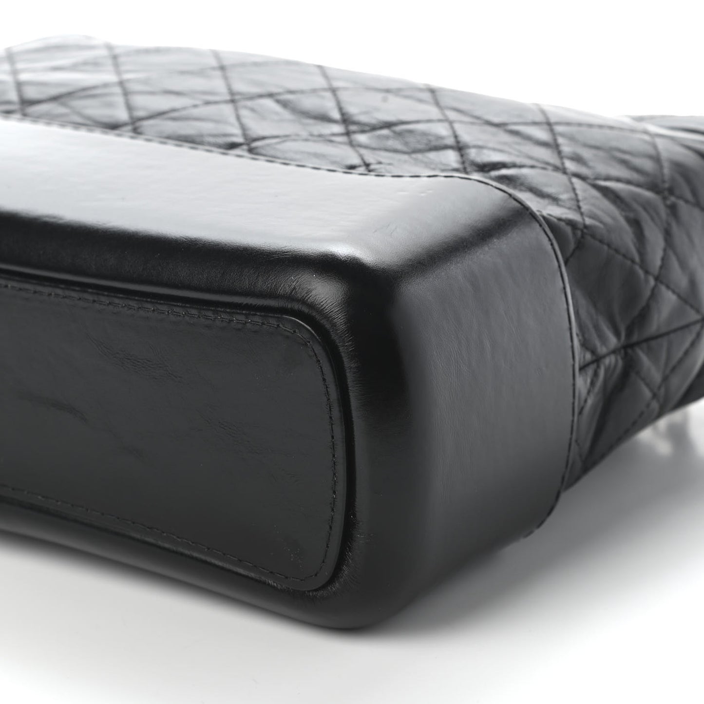 Aged Calfskin Quilted Medium Gabrielle Hobo Black