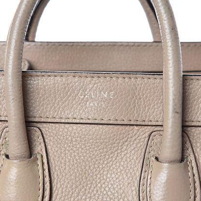 Celine Drummed Calfskin Nano Luggage Dune 8 of 17