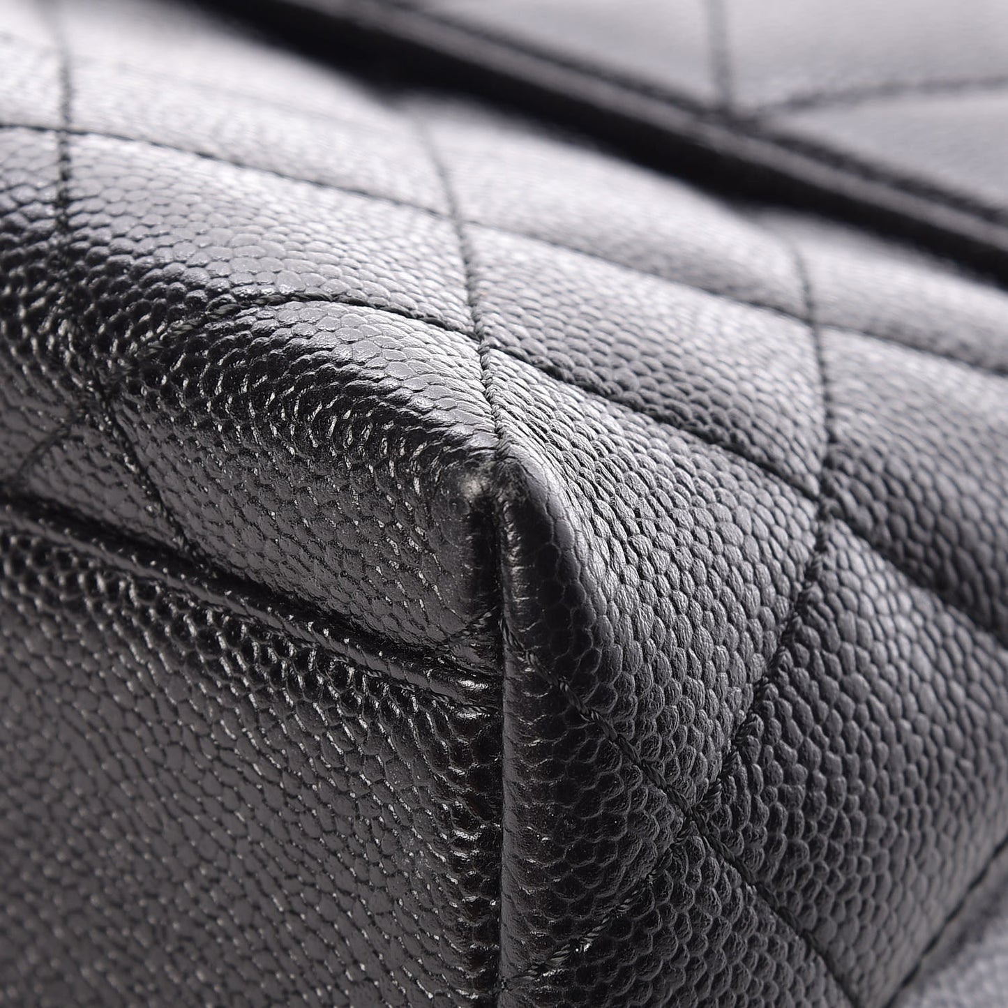 Caviar Quilted Jumbo Kelly Flap Black
