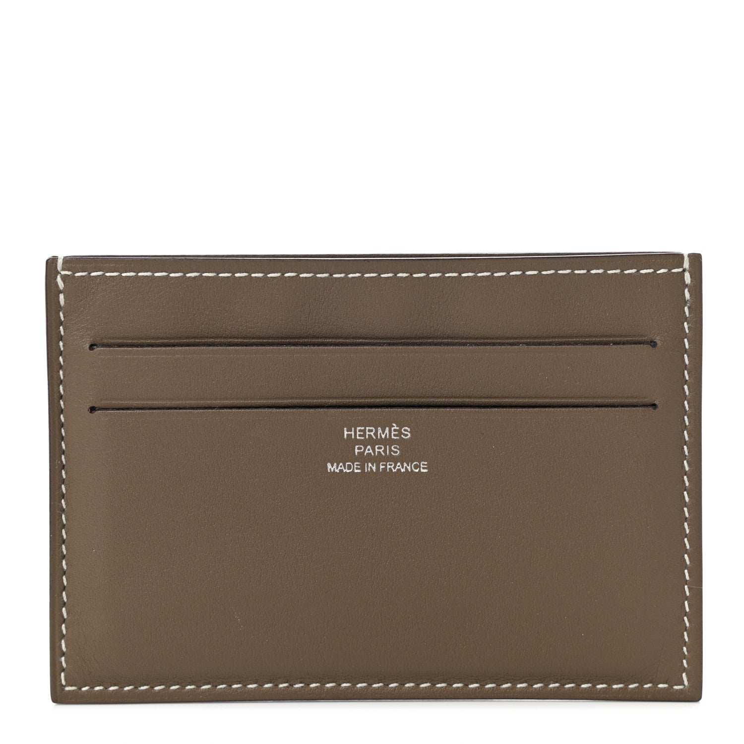 Hermes Swift Citizen Twill Card Case Etoupe Bleu Thalassa 1 of 8