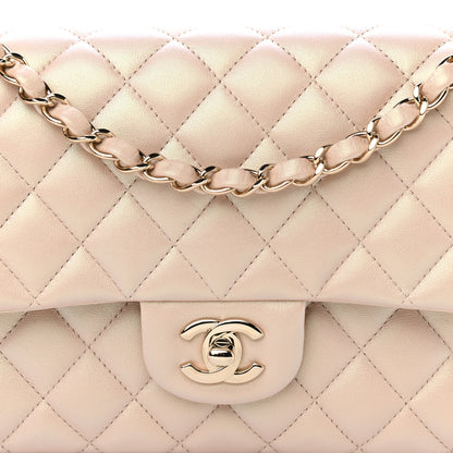 Chanel Iridescent Calfskin Quilted Medium Double Flap Beige 8 of 10