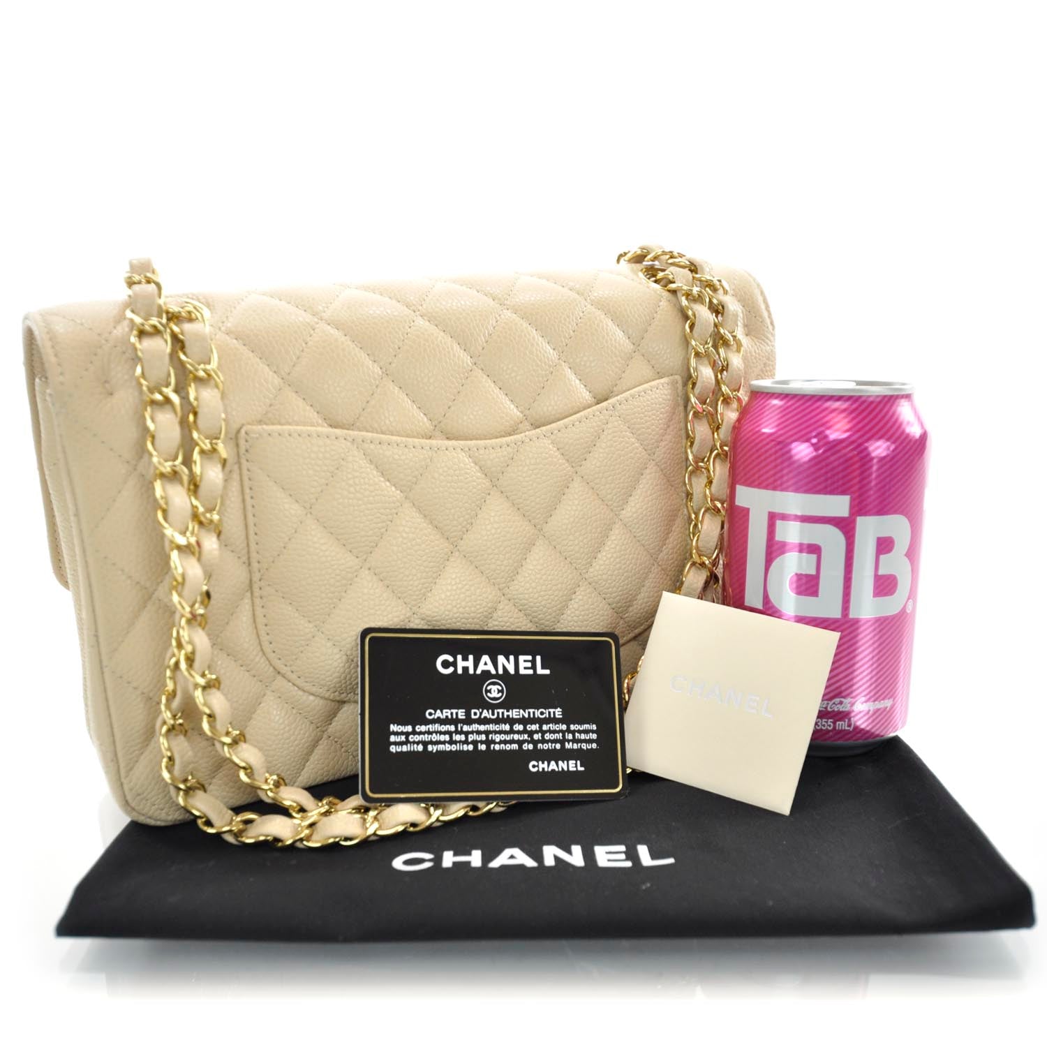 Chanel Caviar Quilted Medium Double Flap Beige Clair 3 of 11