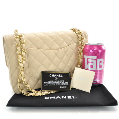 Chanel Caviar Quilted Medium Double Flap Beige Clair 3 of 11