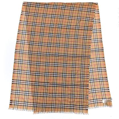 Burberry Wool Silk Gauze Vintage Check Scarf Antique Yellow 3 of 5