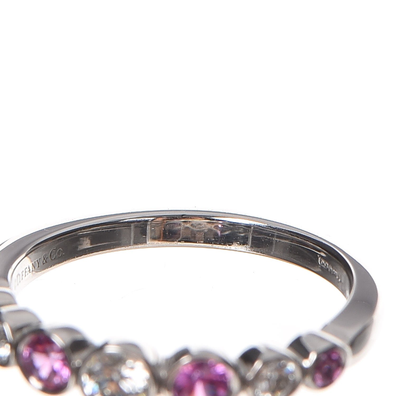 Tiffany Platinum Diamond Pink Sapphire Jazz Ring 52 6 5 of 7