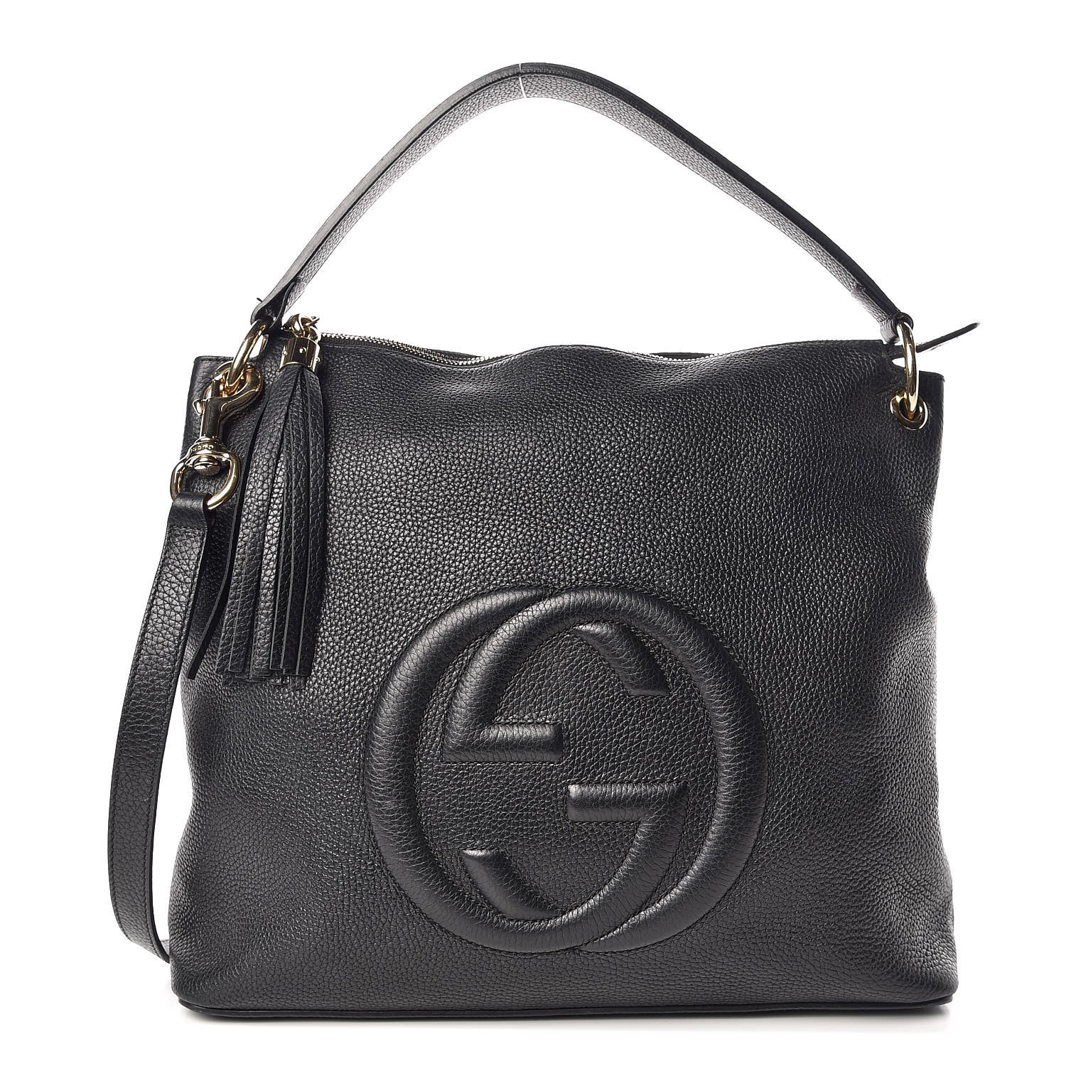 Gucci Pebbled Calfskin Large Soho Hobo Black 1 of 9