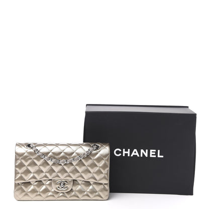 Chanel Striated Patent Quilted Medium Double Flap Gold 12 of 12