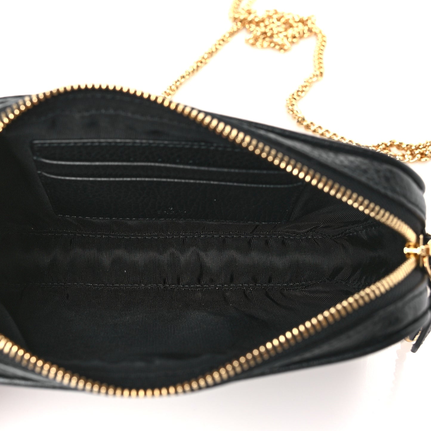 Dollar Calfskin Super Mini GG Marmont Chain Shoulder Bag Black