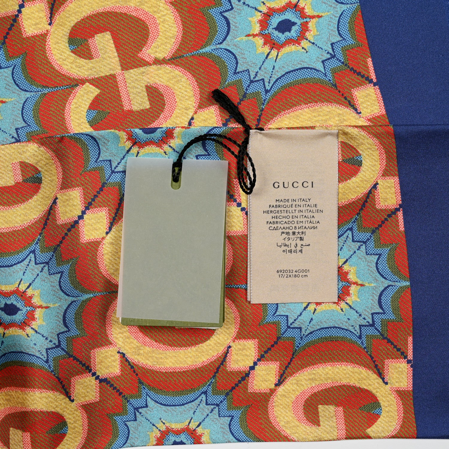 Gucci Silk Twill Sr Chocy Scarf Light Brown Yellow 7 of 10