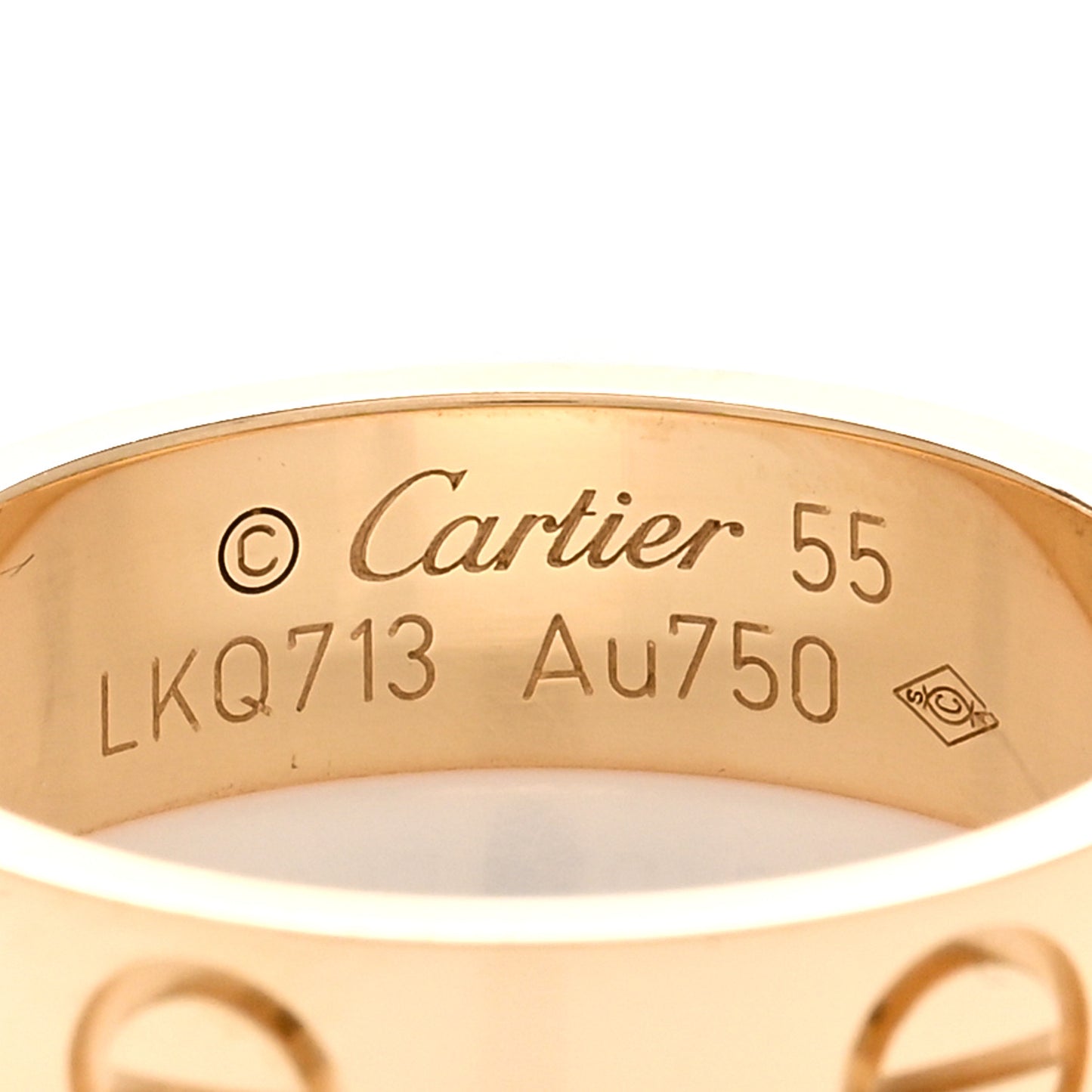 18K Yellow Gold 5.5mm LOVE Ring 55 7.25
