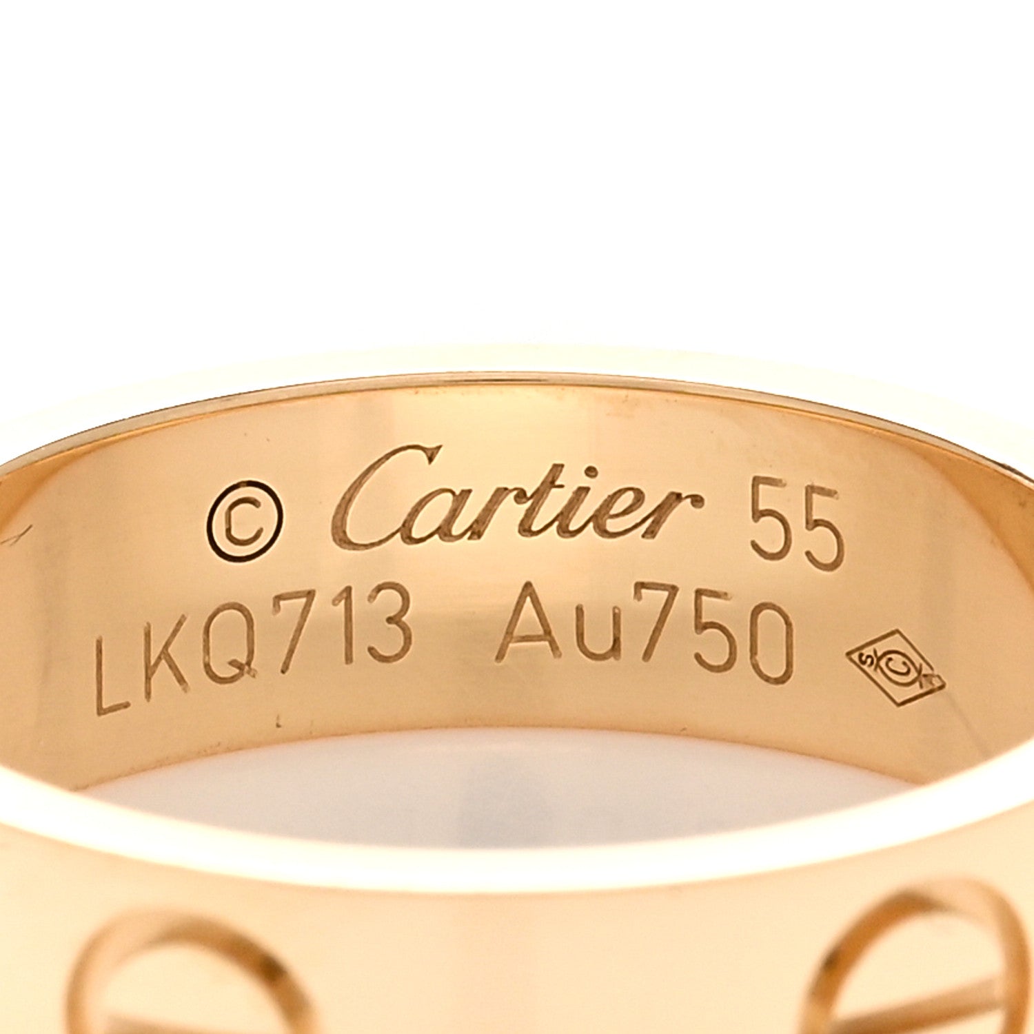 Cartier 18K Yellow Gold 5.5mm LOVE Ring 55 7.25 4 of 5