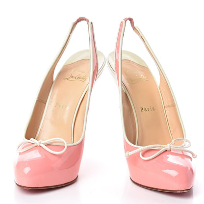 Christian Louboutin Patent Georgineta 120 Platform Slingback Pumps 40 Guimauve 8 of 10