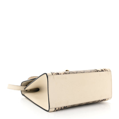 Gucci GG Supreme Monogram Small Osiride Top Handle Bag Beige Gold 4 of 12