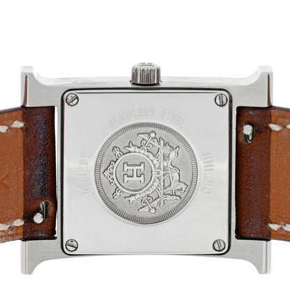 Hermes Stainless Steel Barenia 21mm Heure H Hour Quartz Watch Fauve 4 of 4