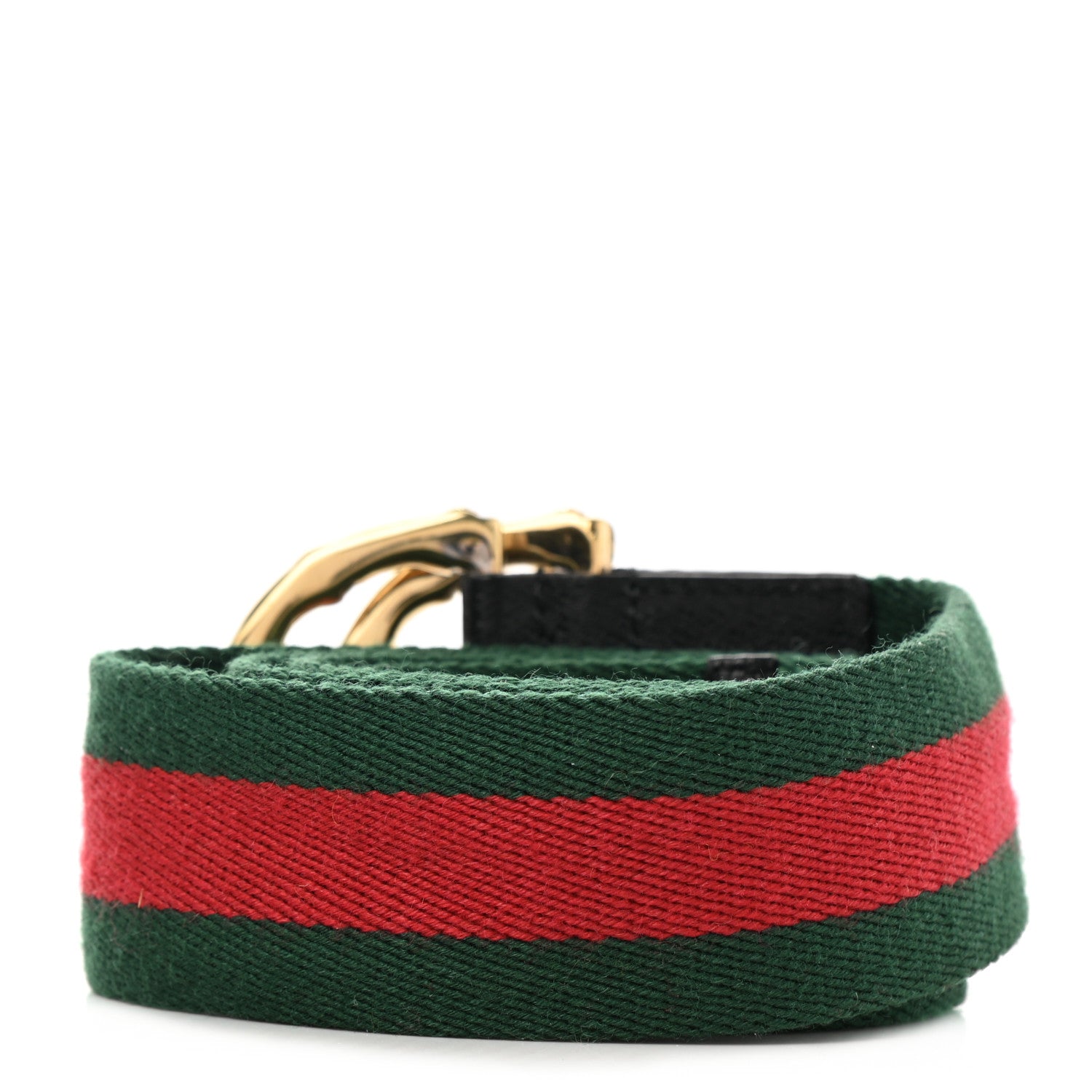 Gucci Web Feline D Ring Belt 80 32 Red Green 2 of 3
