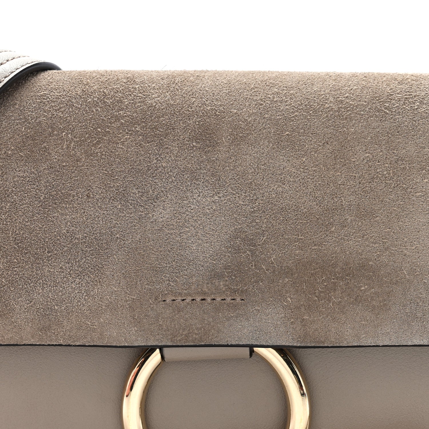 Chloe Suede Calfskin Small Faye Shoulder Bag Motty Grey 7 of 9