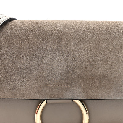 Chloe Suede Calfskin Small Faye Shoulder Bag Motty Grey 7 of 9
