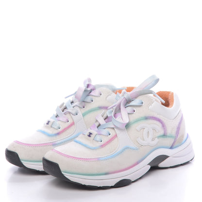 Chanel Wool Suede Calfskin CC Sneakers 37 Multicolor 3 of 10