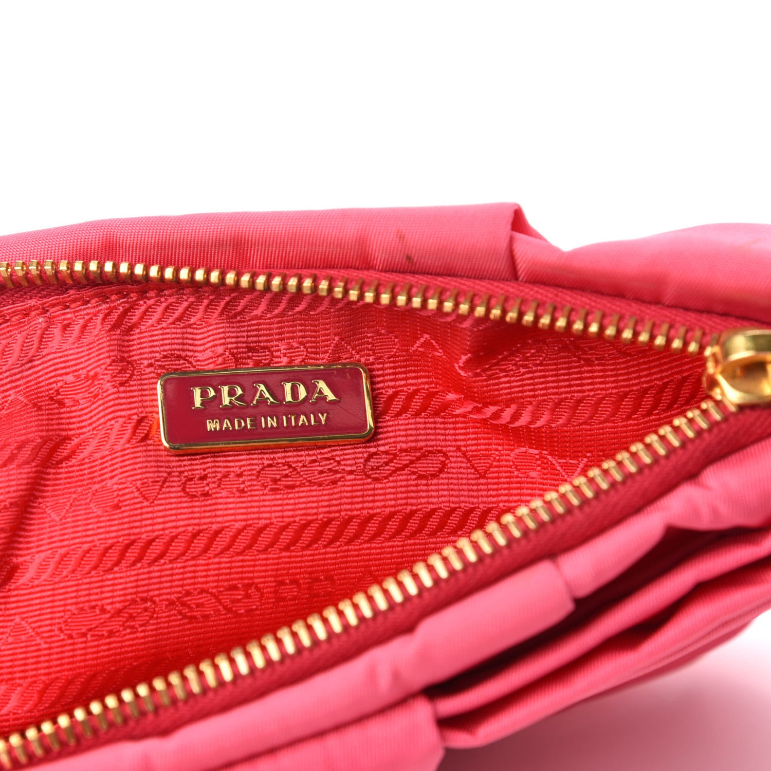 Prada Tessuto Nylon Bow Wristlet Begonia 6 of 10