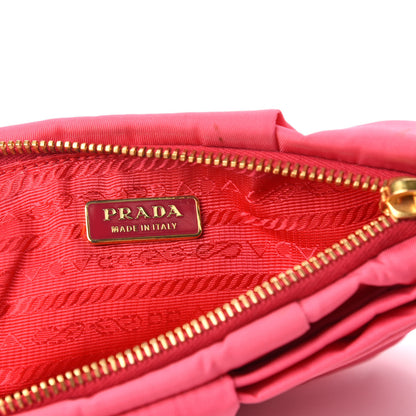 Prada Tessuto Nylon Bow Wristlet Begonia 6 of 10