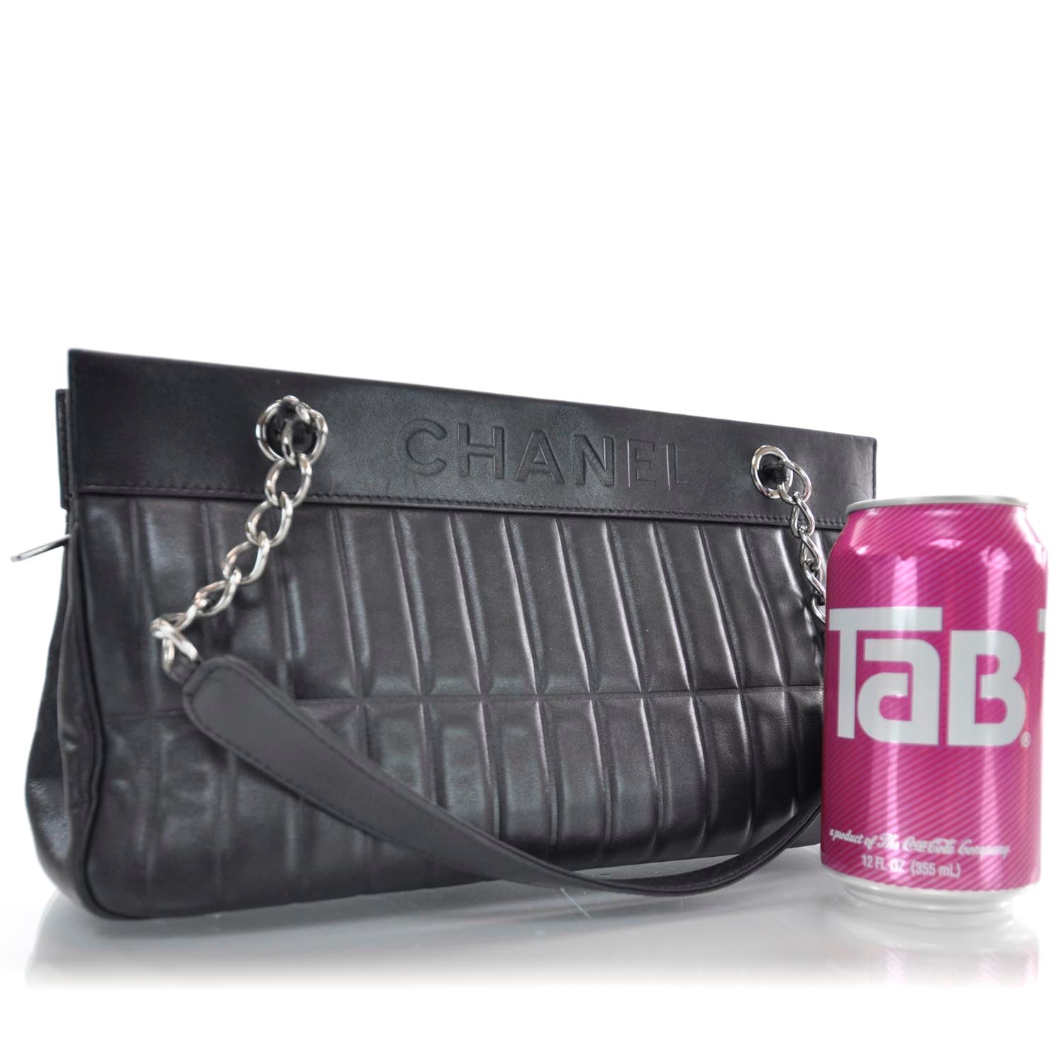 Chanel Lambskin Lax East West Shoulder Bag Black 3 of 9