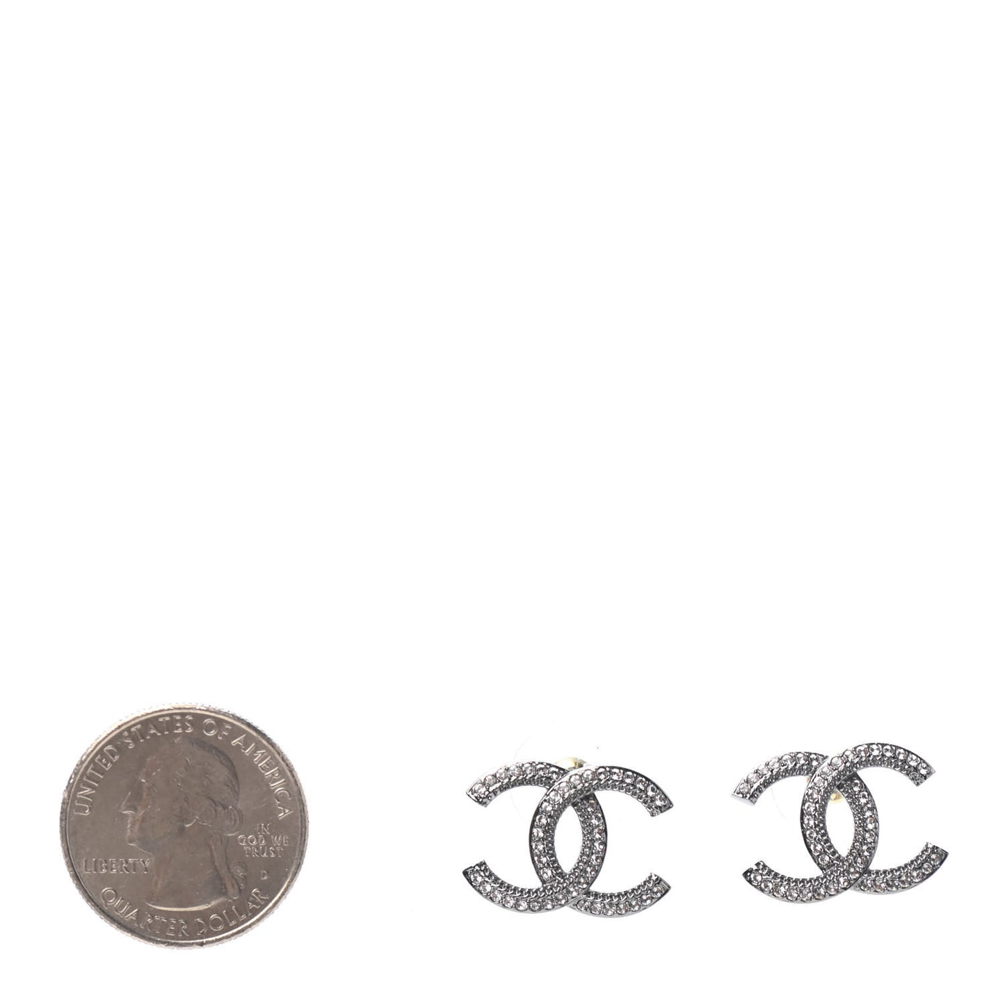Crystal CC Earrings Silver