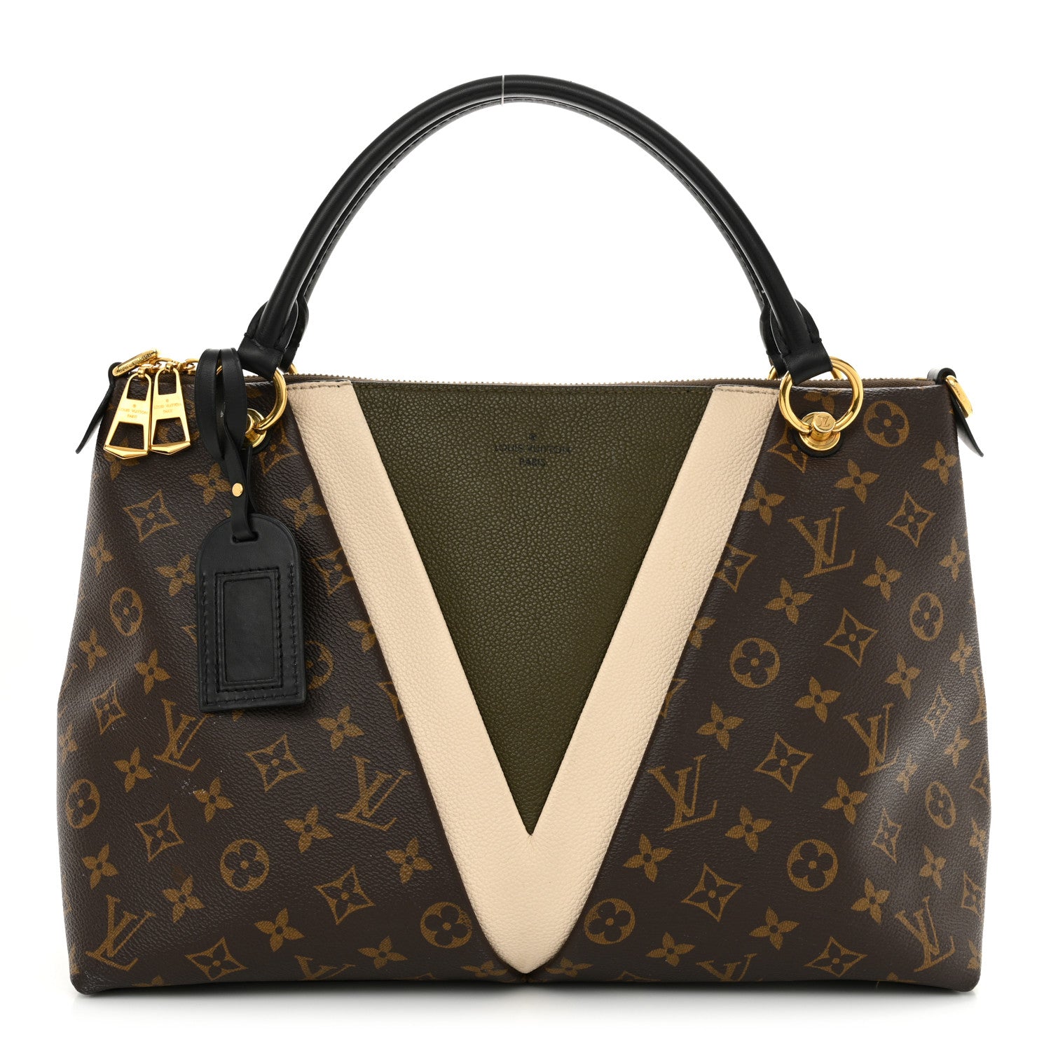 Louis Vuitton Monogram V Tote MM Khaki Cream 1 of 13