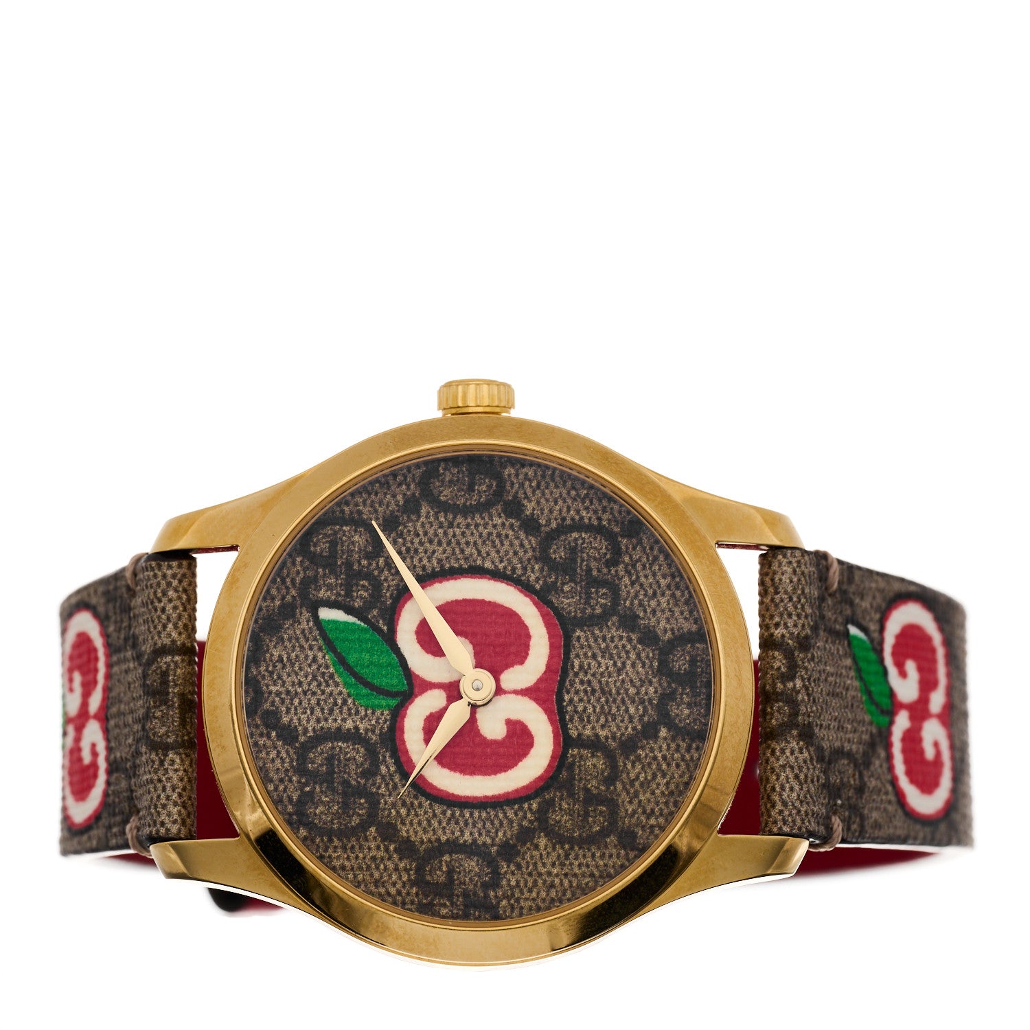 Gucci Stainless Steel Canvas 38mm G-Timeless Chinese Valentine's GG Apple Quartz Watch Brown 2 of 5