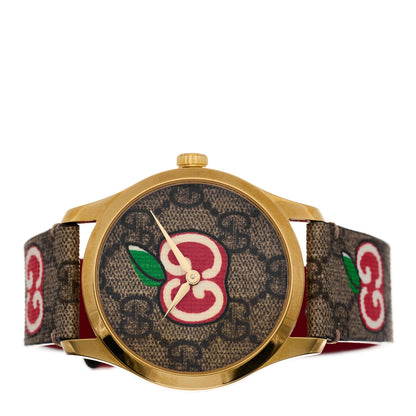 Gucci Stainless Steel Canvas 38mm G-Timeless Chinese Valentine's GG Apple Quartz Watch Brown 2 of 5
