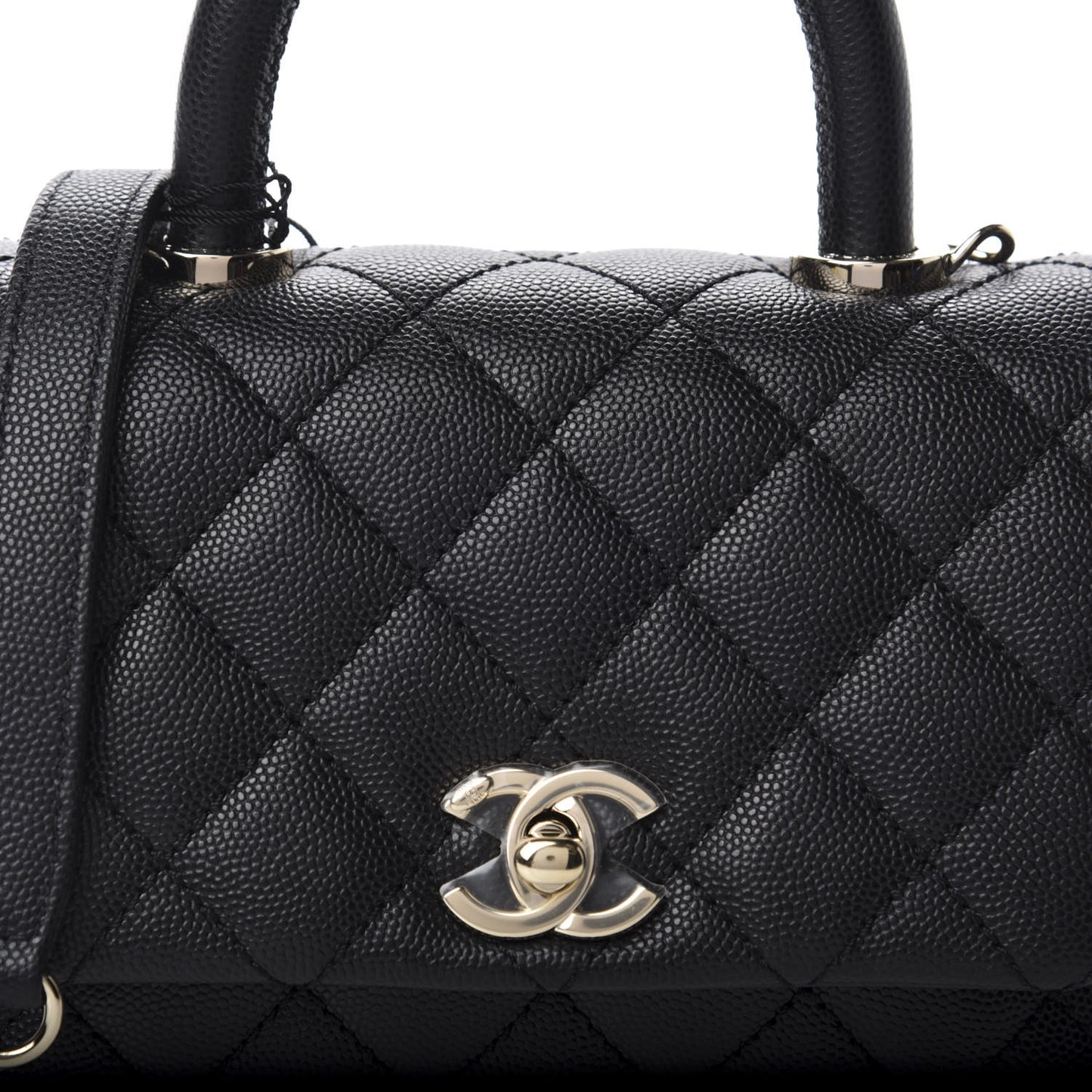 Caviar Quilted Extra Mini Coco Handle Flap Black