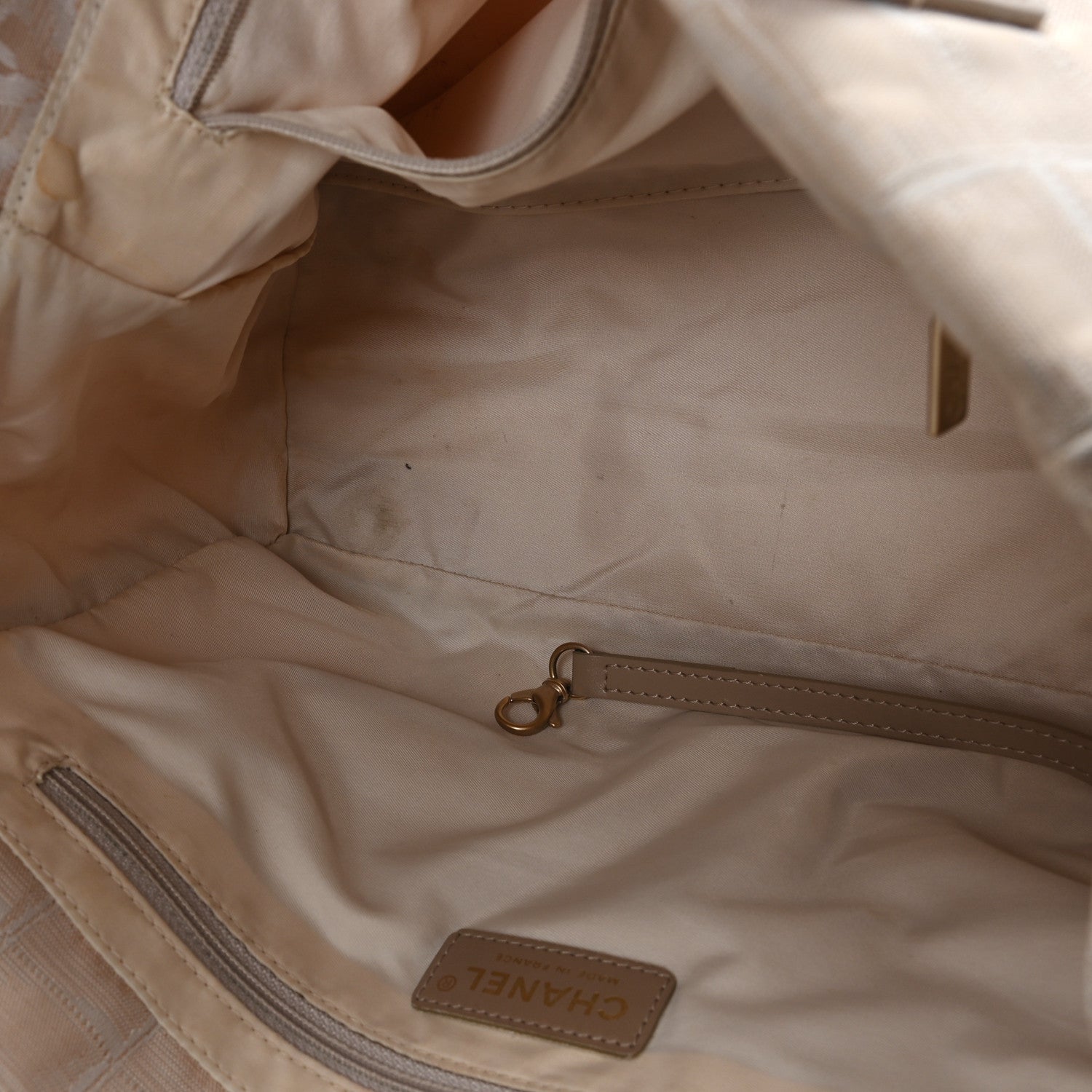 Chanel Nylon Small Travel Tote Beige 12 of 13