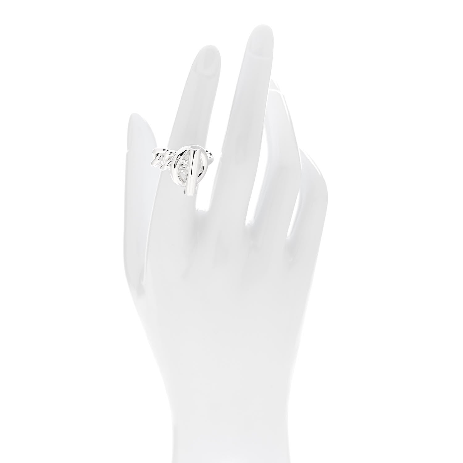 Hermes Sterling Silver GM Croisette Ring 52 6 2 of 5