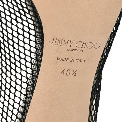 Jimmy Choo Mesh Patent Pointy Toe Romy 100 Pumps 40.5 Black 6 of 7