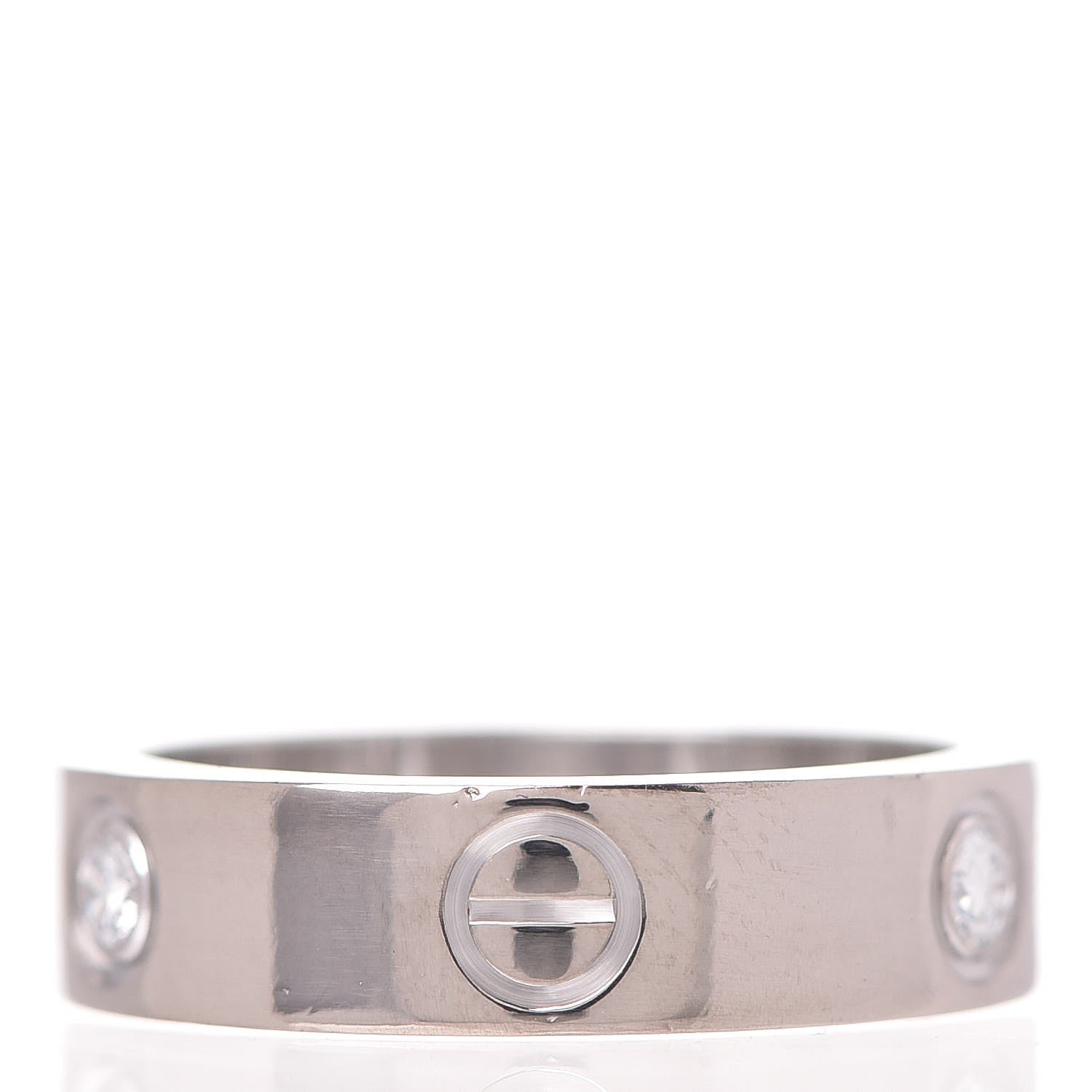 Cartier 18K White Gold 3 Diamond 5.5mm LOVE Ring 57 8 8 of 10