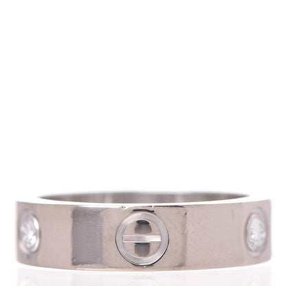 Cartier 18K White Gold 3 Diamond 5.5mm LOVE Ring 57 8 8 of 10