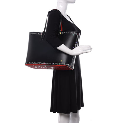 Christian Louboutin Calfskin Beautiful Red East West Cabata Tote Black Multicolor 2 of 11