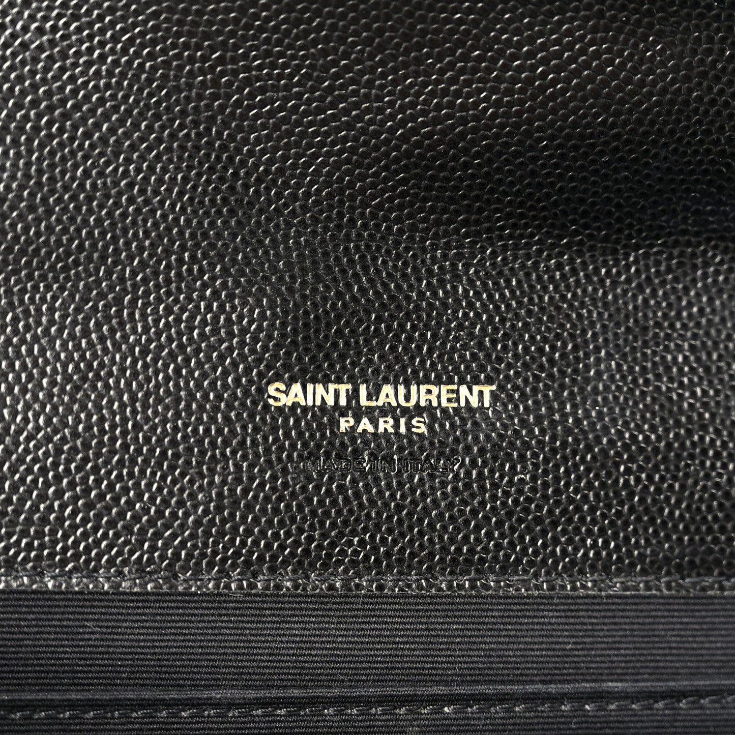 Grain De Poudre Matelasse Chevron Monogram Envelope Clutch Black