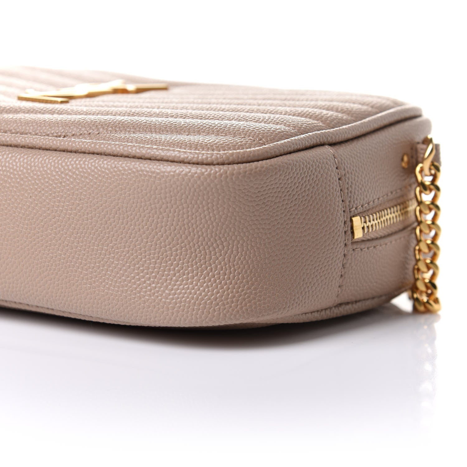 Saint Laurent Grain De Poudre Matelasse Monogram Mini Lou Camera Bag Dark Beige 10 of 10