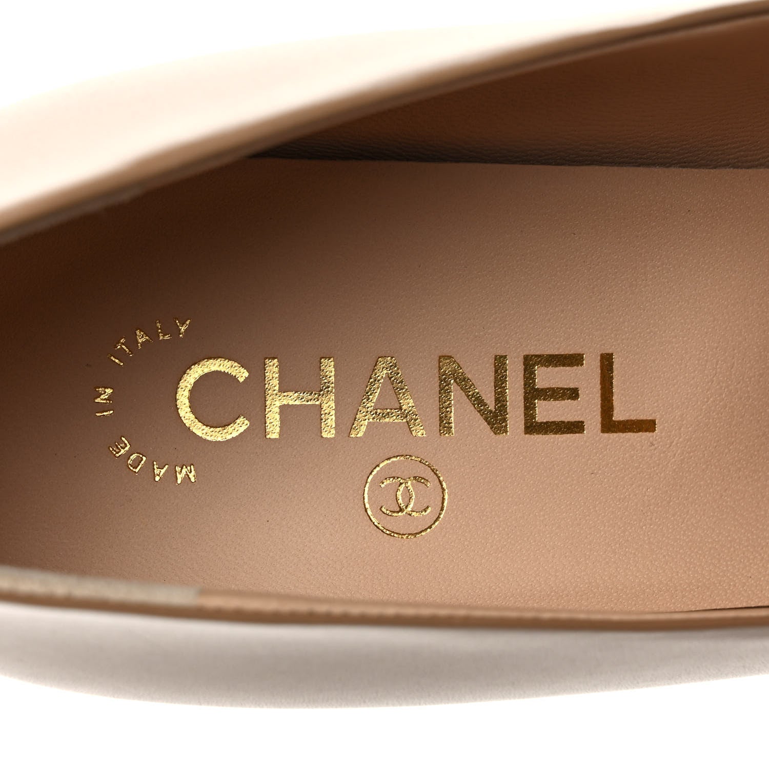 Chanel Lambskin Patent Cap Toe Pumps 41 Beige White 7 of 8