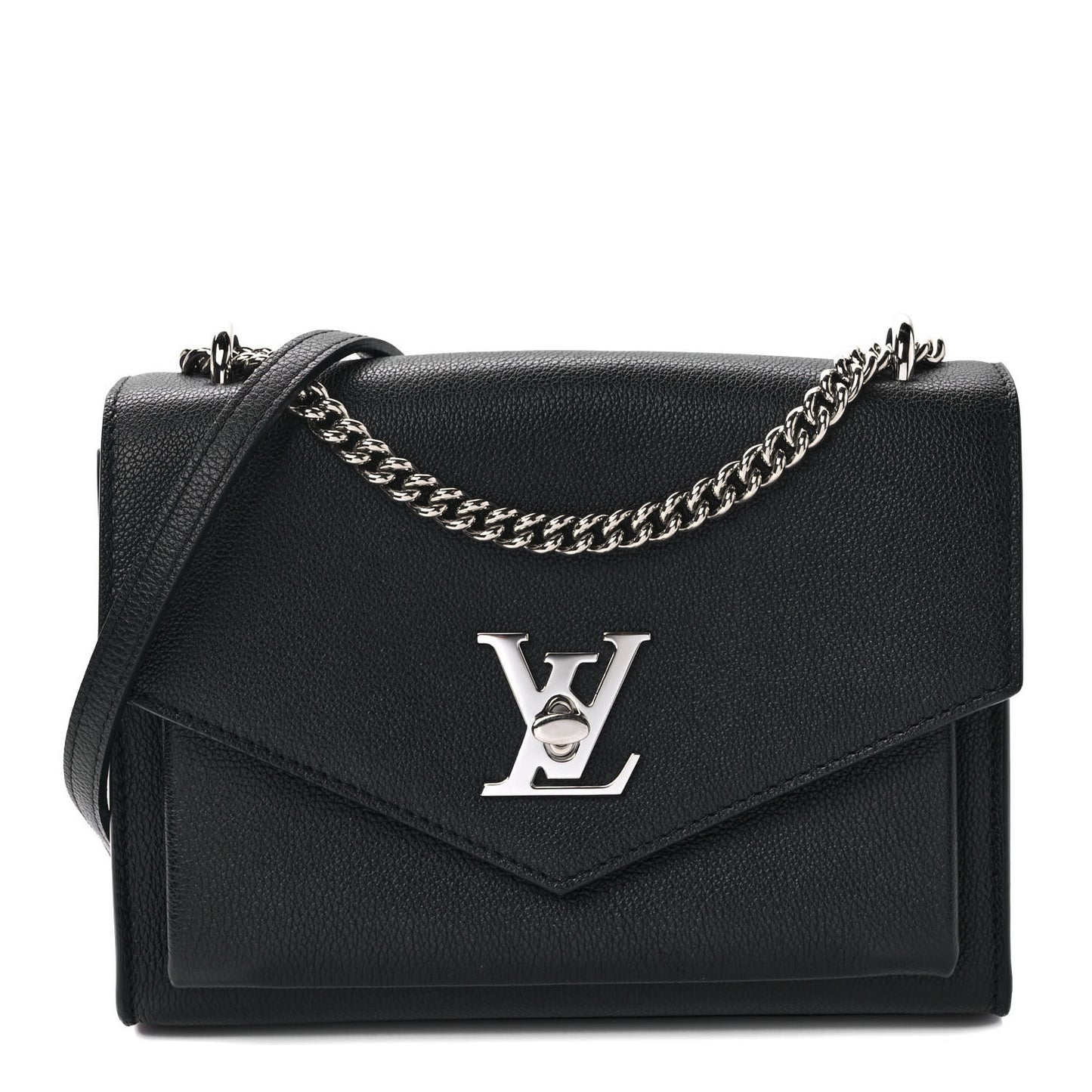 Soft Calfskin Mylockme Chain Bag BB Black