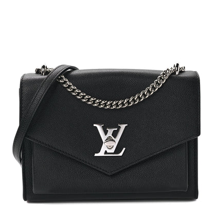 Louis Vuitton Soft Calfskin Mylockme Chain Bag BB Black 1 of 8