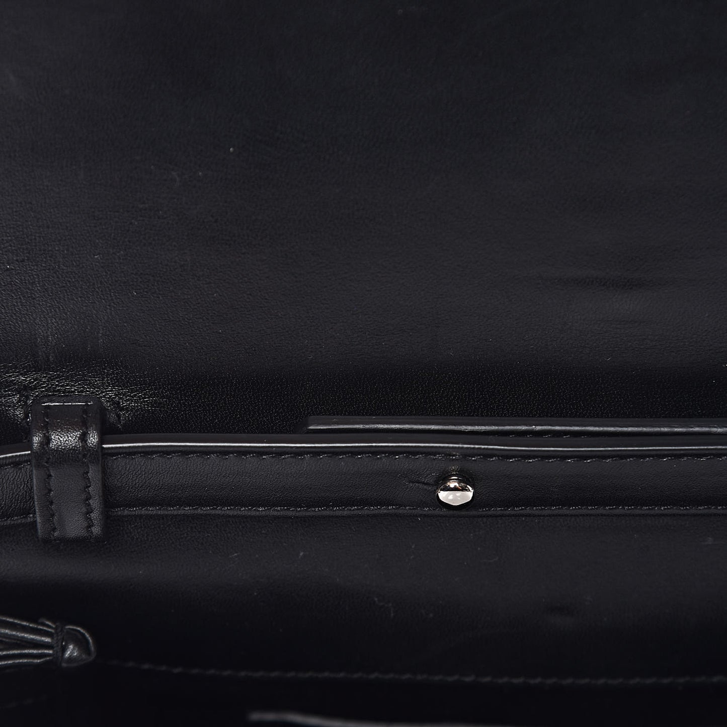 Calfskin Monogram Chevron Studded Shoulder Bag Black