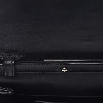Saint Laurent Calfskin Monogram Chevron Studded Shoulder Bag Black 7 of 13