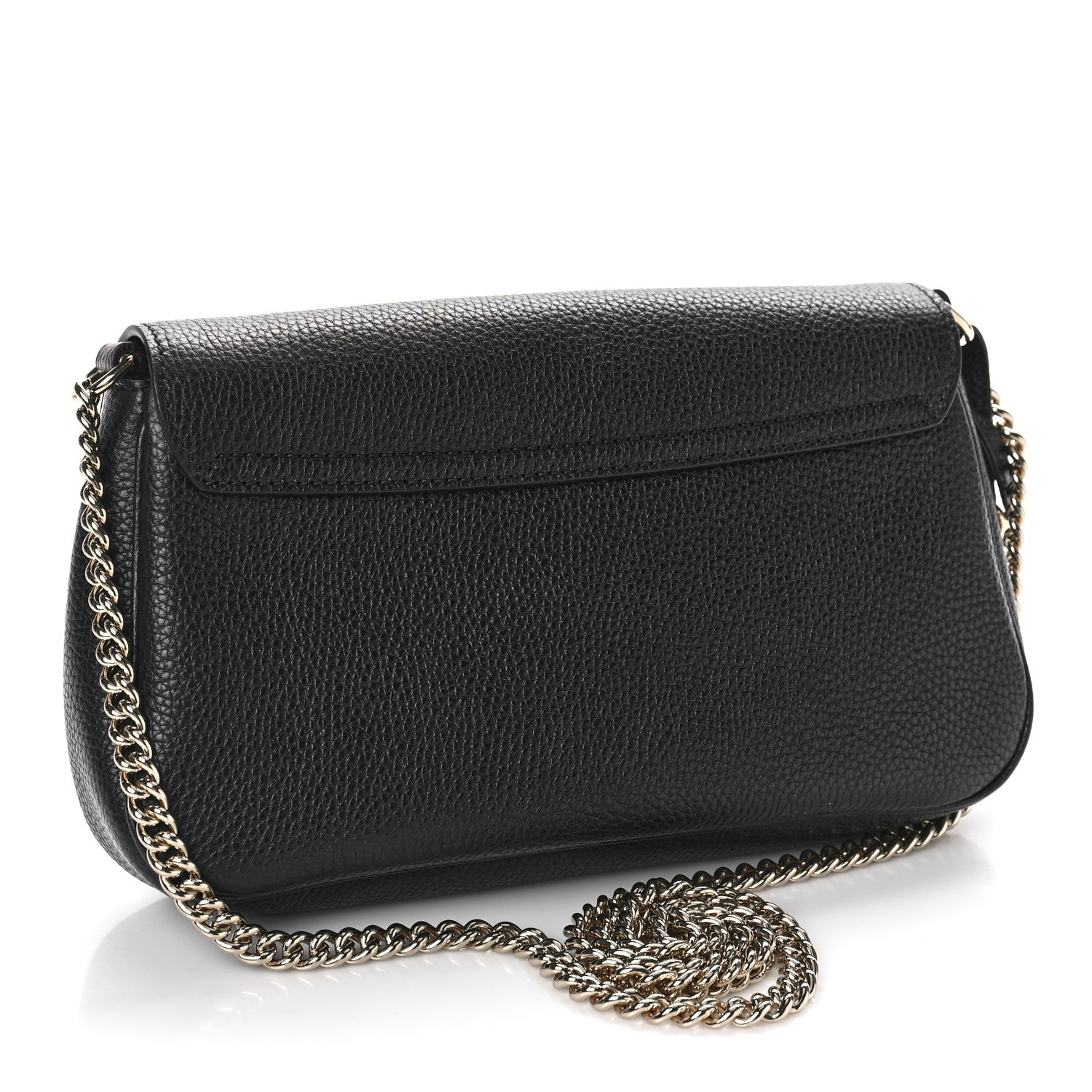 Gucci Pebbled Calfskin Medium Soho Flap Crossbody Black 3 of 9