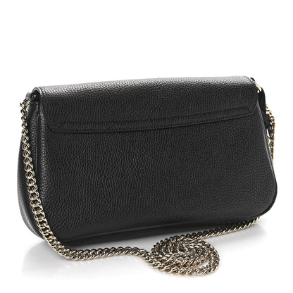 Gucci Pebbled Calfskin Medium Soho Flap Crossbody Black 3 of 9