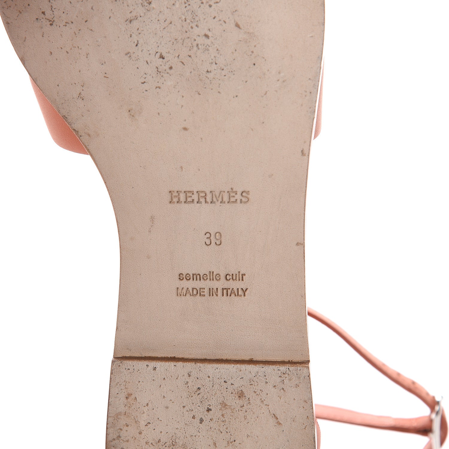 Hermes Calfskin Santorini Sandals 39 Rose Bubinga 6 of 6