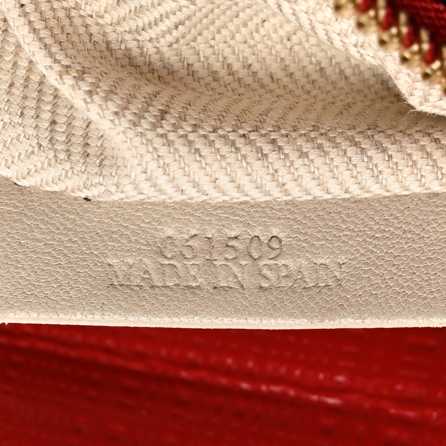 Loewe Patent Linen Embossed Large T Pouch Red 8 of 8