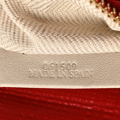 Loewe Patent Linen Embossed Large T Pouch Red 8 of 8