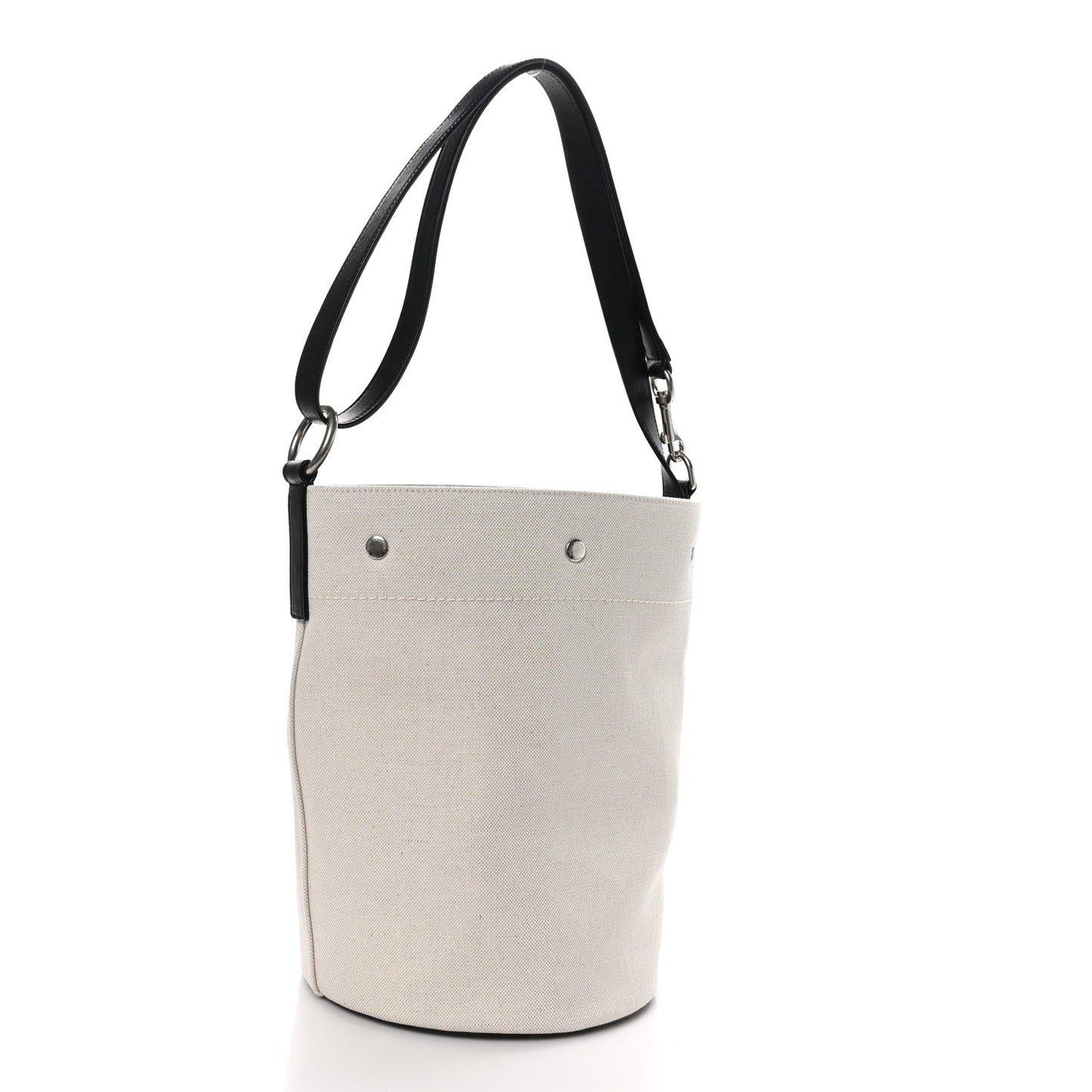 Linen Calfskin Rive Gauche Bucket Bag Greggio Natural